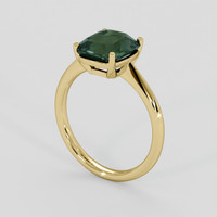 4.11 Ct. Greenish Blue Sapphire Ring, 14K Yellow Gold 2