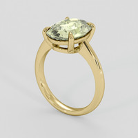 4.74 Ct. Greenish Yellow Sapphire Ring, 14K Yellow Gold 2