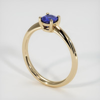 0.44 Ct. Blue Sapphire Ring, 18K Yellow Gold 2