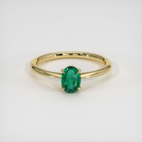 0.76 Ct. Emerald Ring, 18K Yellow Gold 1