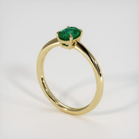 0.76 Ct. Emerald Ring, 18K Yellow Gold 2