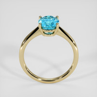 3.58 Ct. Greenish Blue Zircon Ring, 18K Yellow Gold 3