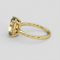 5.80 Ct. Yellowish Brown Zircon Ring, 18K Yellow Gold 4