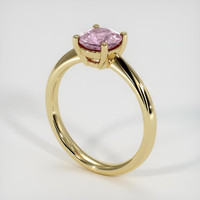 0.86 Ct. Pink Sapphire Ring, 18K Yellow Gold 2