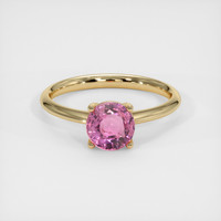 1.28 Ct. Pink Sapphire Ring, 18K Yellow Gold 1