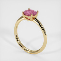 1.28 Ct. Pink Sapphire Ring, 18K Yellow Gold 2