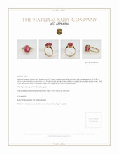 Ruby Ring 9.21 Ct. 18K Yellow Gold Appraisal