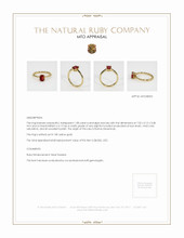 Ruby Ring 1.08 Ct., 18K Yellow Gold Appraisal