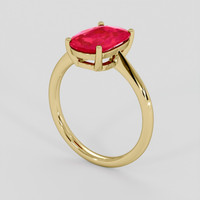 2.96 Ct. Pinkish Red Ruby Ring, 18K Yellow Gold 2