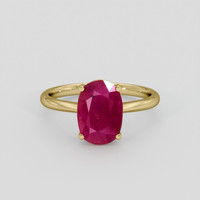 2.14 Ct. Purplish Red Ruby Ring, 18K Yellow Gold 1