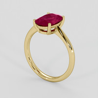 2.14 Ct. Purplish Red Ruby Ring, 18K Yellow Gold 2