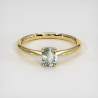 0.75 Ct. Green Sapphire Ring, 18K Yellow Gold 1