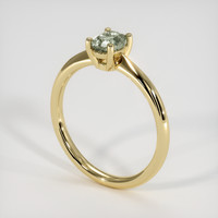 0.75 Ct. Green Sapphire Ring, 18K Yellow Gold 2