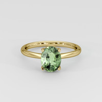 1.64 Ct. Green Sapphire Ring, 18K Yellow Gold 1