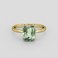 4.03 Ct. Green Sapphire Ring, 18K Yellow Gold 1