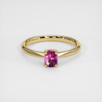 0.37 Ct. Purplish Pink Sapphire Ring, 18K Yellow Gold 1
