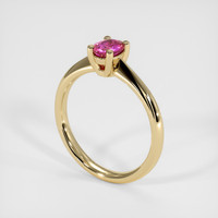 0.37 Ct. Purplish Pink Sapphire Ring, 18K Yellow Gold 2