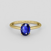 1.64 Ct. Blue Sapphire Ring, 18K Yellow Gold 1