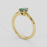 1.02 Ct. Bluish Green Sapphire Ring, 18K Yellow Gold 2