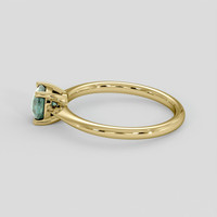 1.02 Ct. Bluish Green Sapphire Ring, 18K Yellow Gold 4