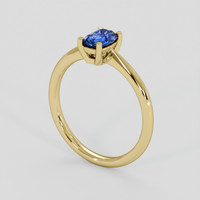 0.73 Ct. Blue Sapphire Ring, 18K Yellow Gold 2