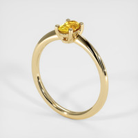 0.51 Ct. Orangish Yellow Sapphire Ring, 18K Yellow Gold 2