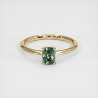 0.67 Ct. Green Sapphire Ring, 18K Yellow Gold 1