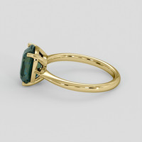 4.11 Ct. Greenish Blue Sapphire Ring, 18K Yellow Gold 4