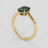 3.34 Ct. Green Sapphire Ring, 18K Yellow Gold 2