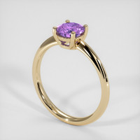 0.84 Ct. Pinkish Purple Sapphire Ring, 18K Yellow Gold 2