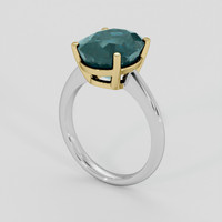 6.96 Ct. Bluish Green Sapphire Ring, 14K Yellow & White 2