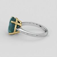 6.96 Ct. Bluish Green Sapphire Ring, 14K Yellow & White 4