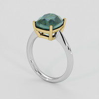 4.50 Ct. Bluish Green Sapphire Ring, 18K Yellow & White 2