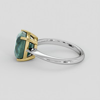 4.50 Ct. Bluish Green Sapphire Ring, 18K Yellow & White 4
