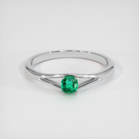 0.25 Ct. Emerald Ring, Platinum 950 1