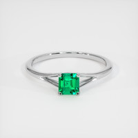 0.52 Ct. Emerald Ring, Platinum 950 1