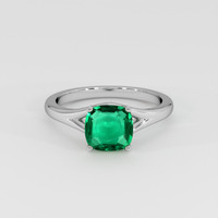 1.09 Ct. Emerald Ring, Platinum 950 1