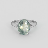 4.70 Ct. Bluish Green Sapphire Ring, Platinum 950 1