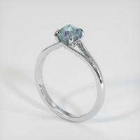 0.69 Ct. Greenish Blue Sapphire Ring, Platinum 950 2