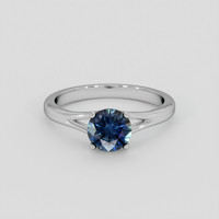 1.37 Ct. Greenish Blue Sapphire Ring, Platinum 950 1