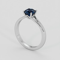 1.37 Ct. Greenish Blue Sapphire Ring, Platinum 950 2
