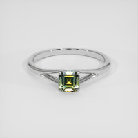 1.18 Ct. Yellowish Green Sapphire Ring, Platinum 950 1