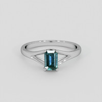 0.52 Ct. Bluish Green Sapphire Ring, Platinum 950 1