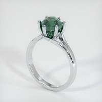 2.44 Ct. Bluish Green Sapphire Ring, Platinum 950 2