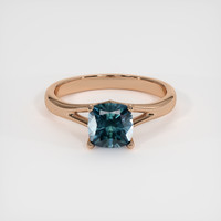 1.69 Ct. Greenish Blue Sapphire Ring, 14K Rose Gold 1