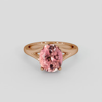 3.44 Ct. Pink Tourmaline Ring, 18K Rose Gold 1