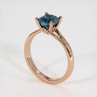 1.69 Ct. Greenish Blue Sapphire Ring, 18K Rose Gold 2
