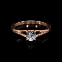 0.53 Ct. White Sapphire Ring, 18K Rose Gold 1