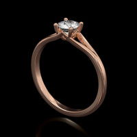 0.53 Ct. White Sapphire Ring, 18K Rose Gold 2