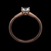 0.53 Ct. White Sapphire Ring, 18K Rose Gold 3